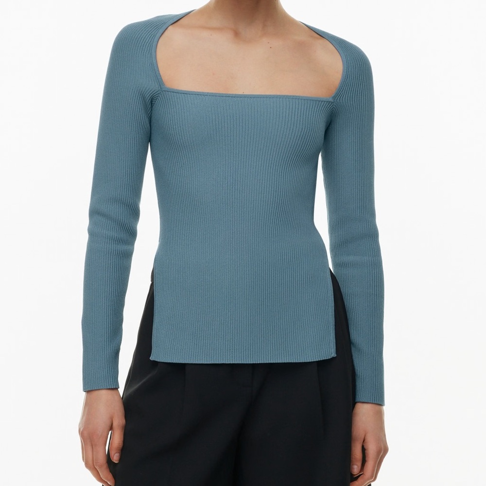 Babaton Cultural Long Sleeved Sculpt Knit -Slab Blue- -Size M-NWT